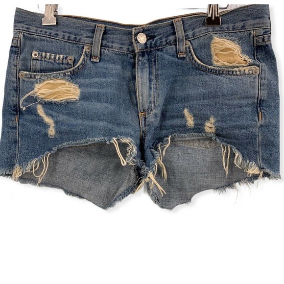 Rag Bone Distressed Denim Cutoff Shorts Size 25